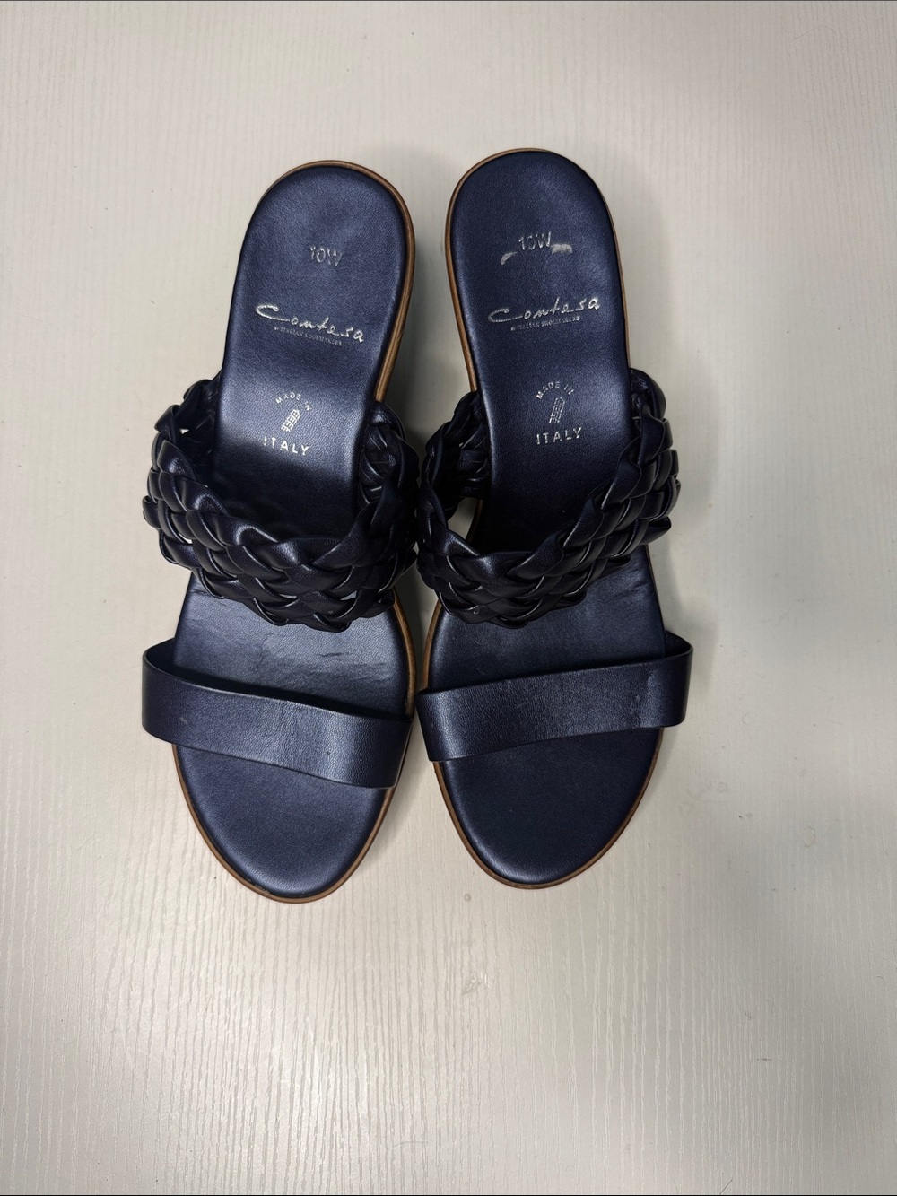 Comfortiva Navy Braided Slide Sandal - Women